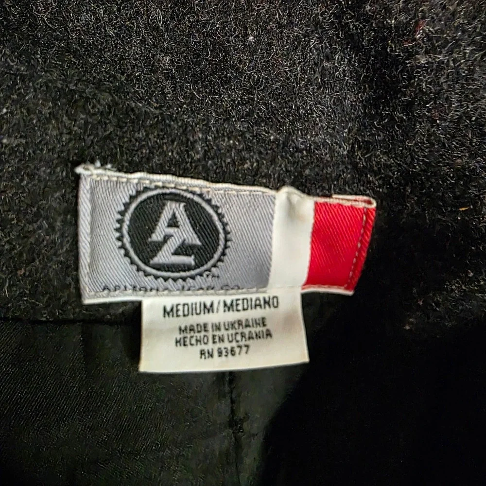 Arizona Jean Co‎ Womens Charcoal Gray 100% Wool Hooded Pea Coat Jacket Medium